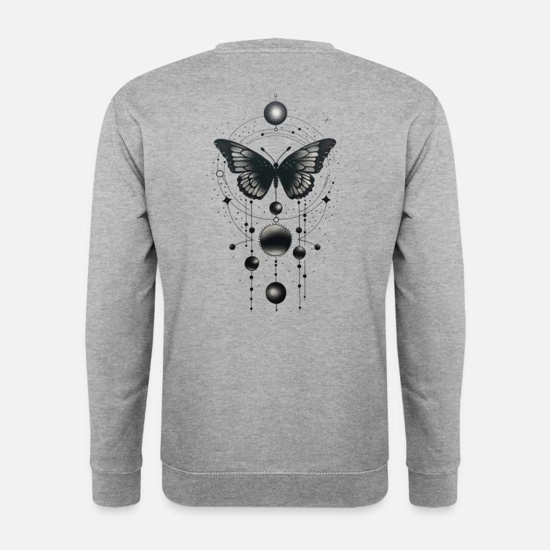 Schmetterling Tattoo - Unisex Pullover - Weißgrau meliert