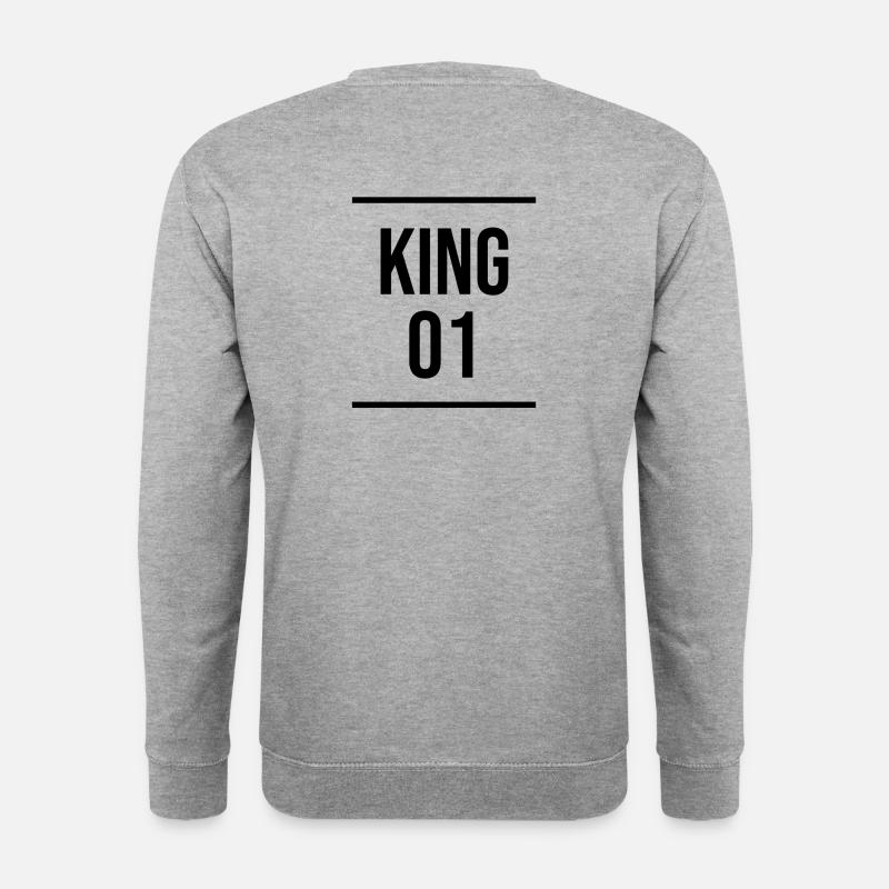 King 01 - Unisex Pullover - Weißgrau meliert