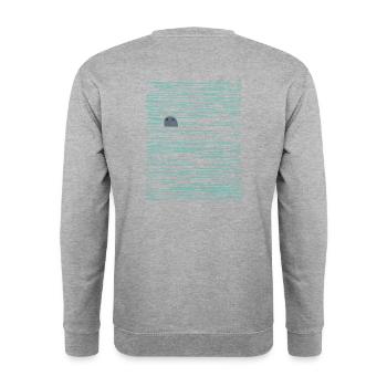 Meer und Seehund - Unisex Pullover - Weißgrau meliert - Hinten - Michal (187cm)