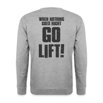 Go Lift! - Unisex Pullover - Weißgrau meliert - Hinten - Michal (187cm)