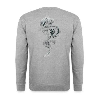 Drachen Fantasy Drachen Geist Reptilien Bestien - Unisex Pullover - Weißgrau meliert - Hinten - Michal (187cm)