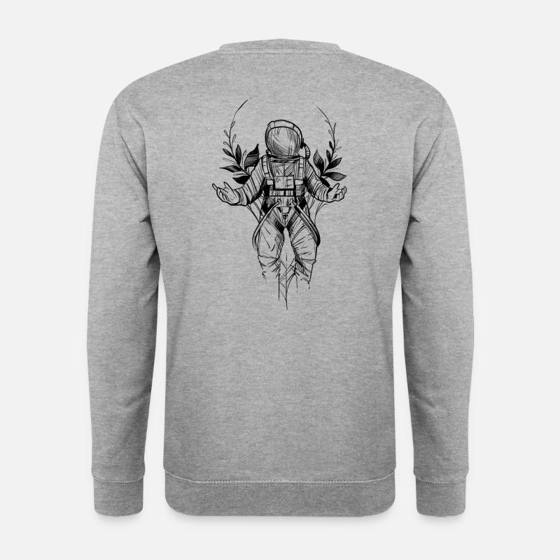 Astronaut Skizze - Unisex Pullover - Weißgrau meliert