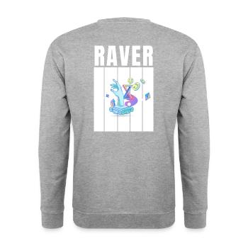 raver - Unisex Pullover - Weißgrau meliert - Hinten - Michal (187cm)
