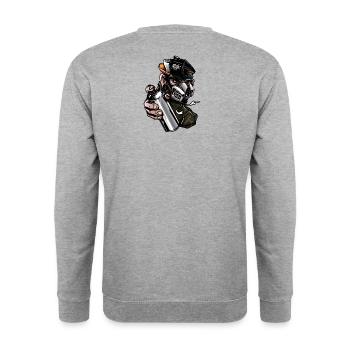 mono spray graffiti - Unisex Sweatshirt - salt & pepper - Back - Michal (187cm)