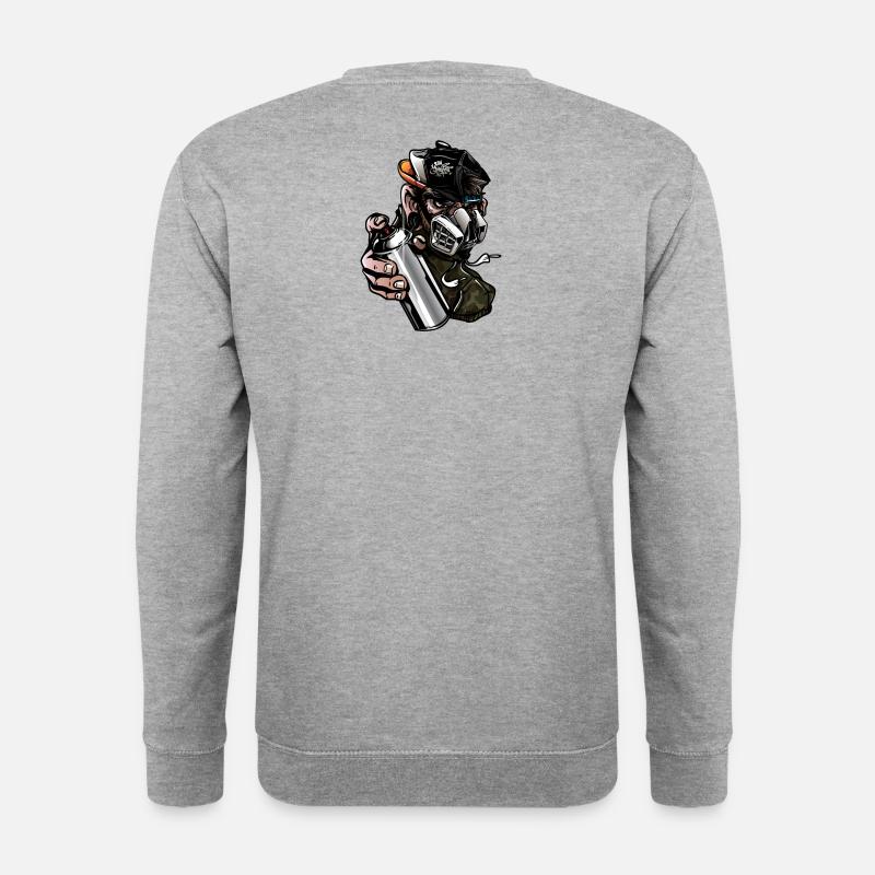 graffitis de pulvérisation de singe - Sweat-shirt Unisexe - gris chiné