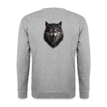 Regard Rouge Wolfkopf - Sweat-shirt Unisexe - gris chiné - Dos - Michal (187cm)