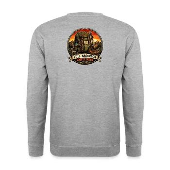Full Backpack, Empty Mind, Hiking Shirt and gift - Unisex Sweatshirt - salt & pepper - Back - Michal (187cm)