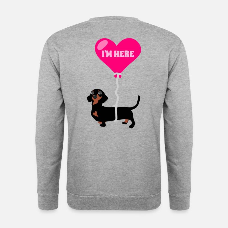 Helium Wurst Hund - Unisex Pullover - Weißgrau meliert