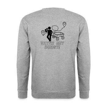 Vater mit Durst! - Unisex Pullover - Weißgrau meliert - Hinten - Michal (187cm)