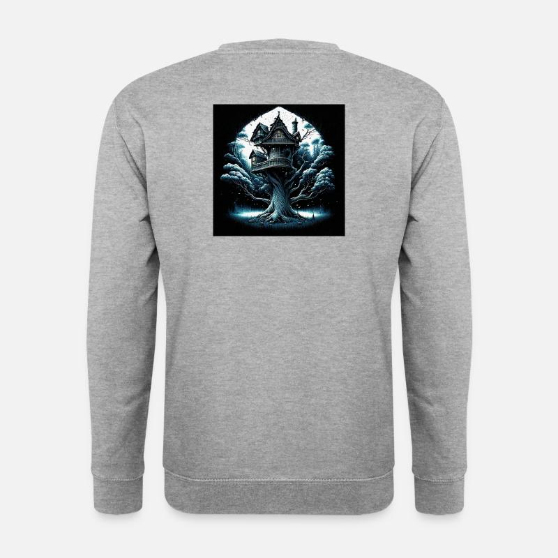 tree house copy - Unisex Pullover - Weißgrau meliert