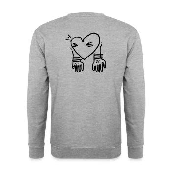 NEVERTHELESS - Unisex Pullover - Weißgrau meliert - Hinten - Michal (187cm)