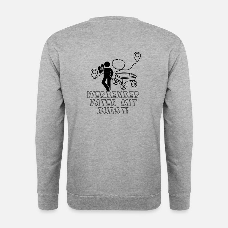 Werdender Vater mit Durst! - Unisex Pullover - Weißgrau meliert