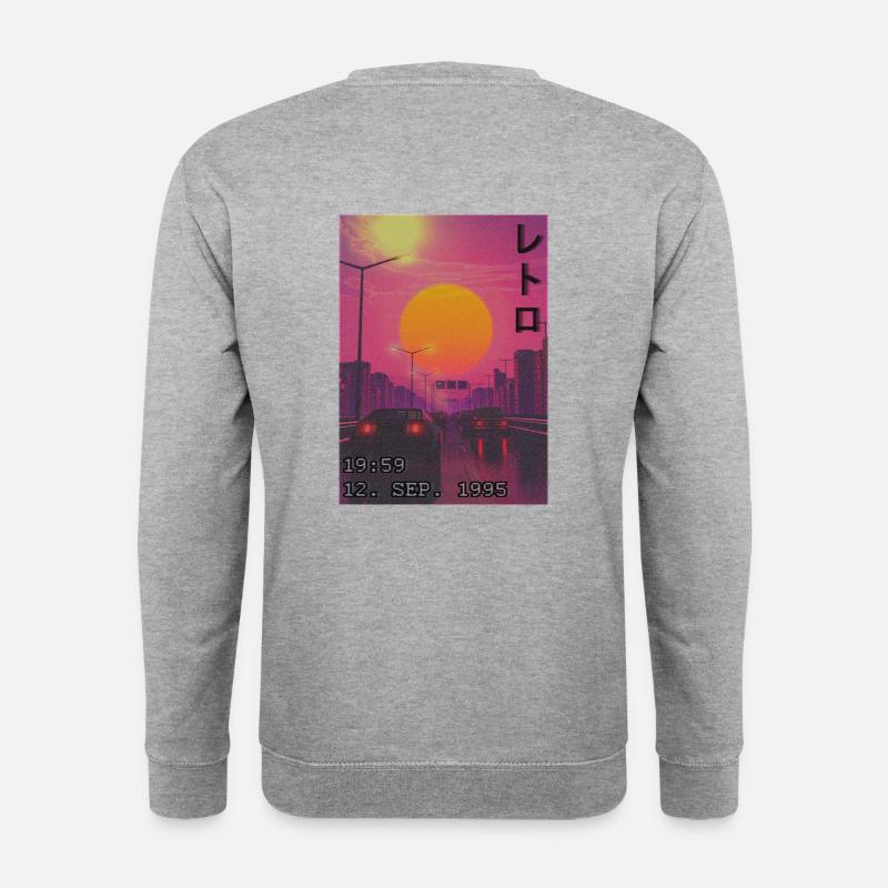 Retro Auto Japan - Unisex Pullover - Weißgrau meliert