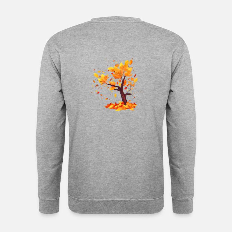 tree with fallen leaves - Unisex Pullover - Weißgrau meliert
