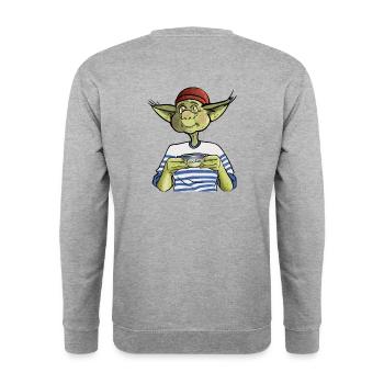 Korrigan breizh - Sweat-shirt Unisexe - gris chiné - Dos - Michal (187cm)