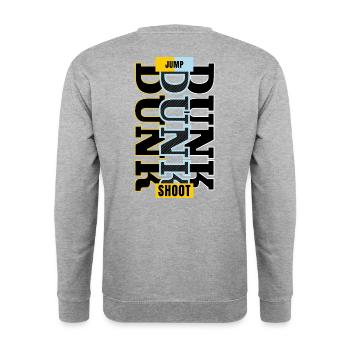 Jump Dunk Shoot - Unisex Pullover - Weißgrau meliert - Hinten - Michal (187cm)