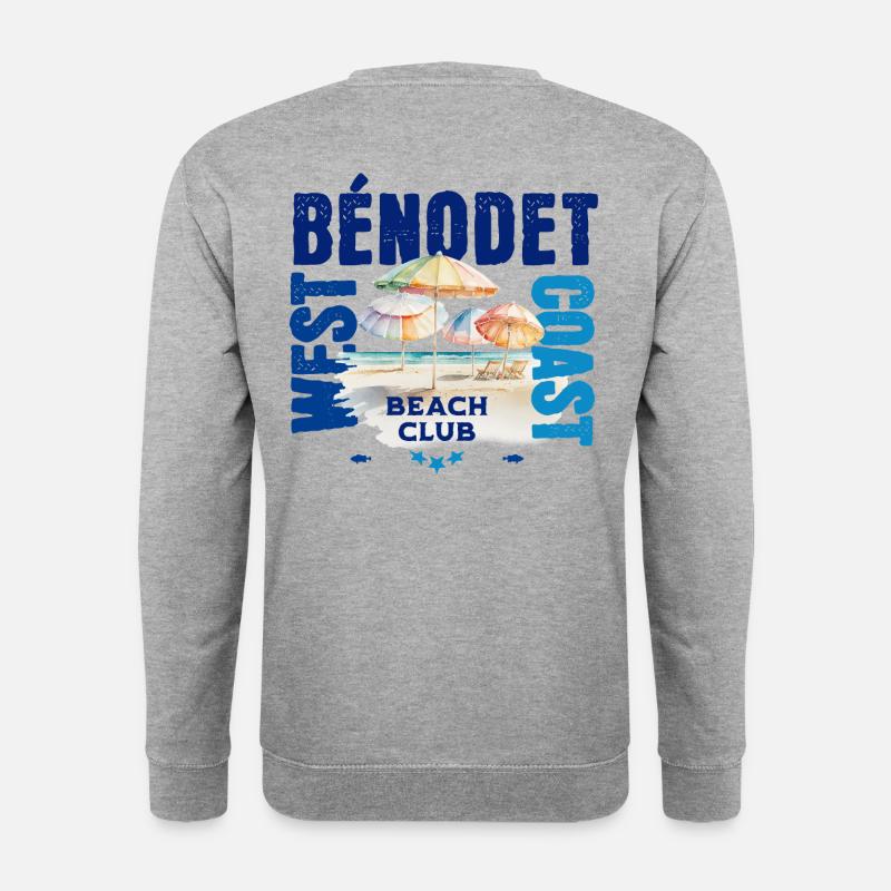 Bénodet Beach Club - Unisex Pullover - Weißgrau meliert