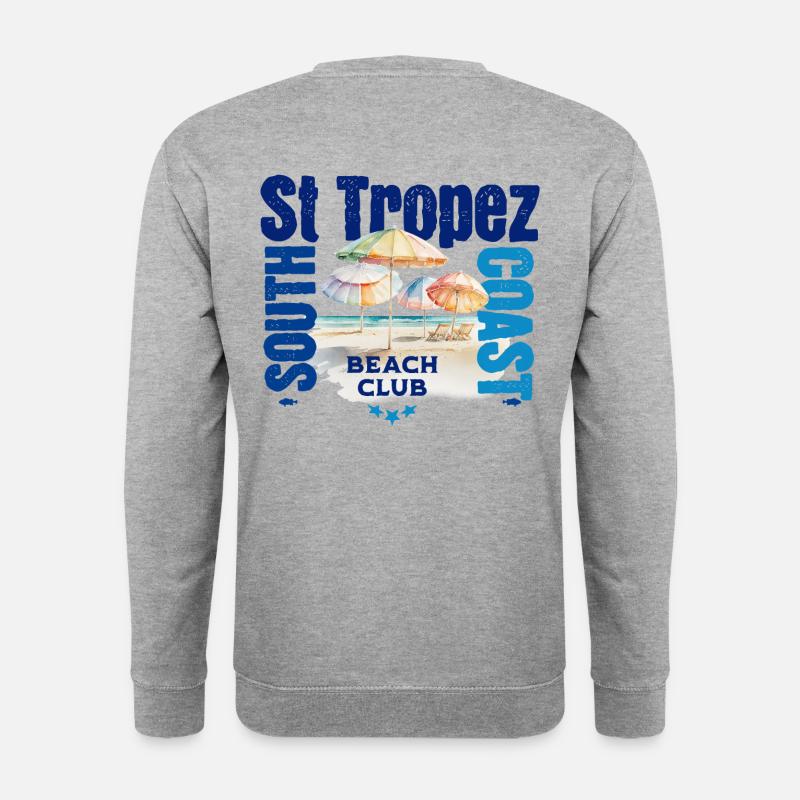Strandclub St. Tropez - Unisex Pullover - Weißgrau meliert