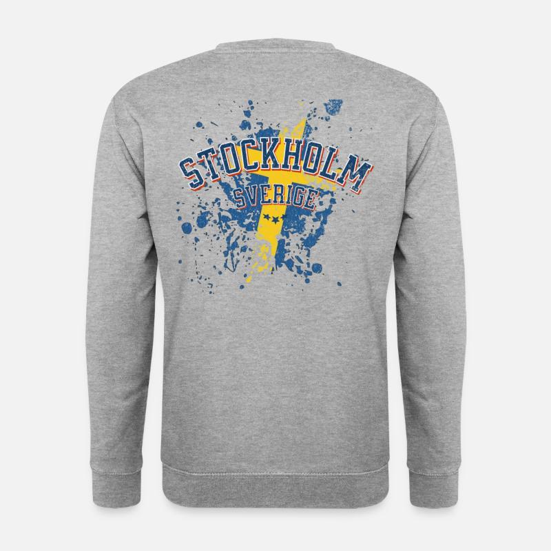 Stockholmer Klassiker Sverige - Unisex Pullover - Weißgrau meliert