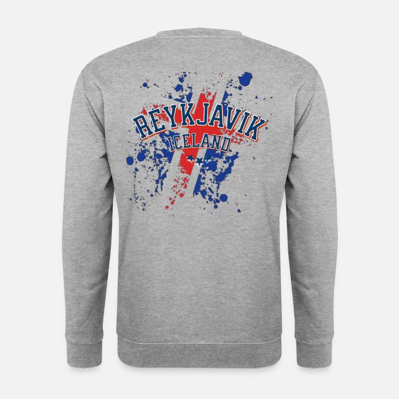 Reykjavik, Island - Unisex Pullover - Weißgrau meliert