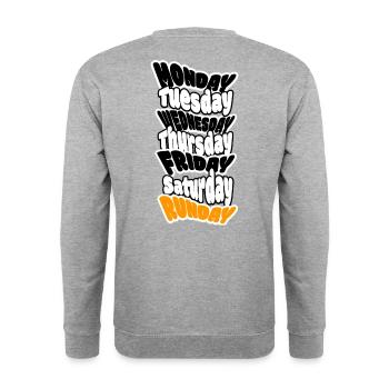 Sunday is Runday - Longrun oder ausschlafen - Unisex Pullover - Weißgrau meliert - Hinten - Michal (187cm)