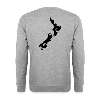 TATTOO Stammes Bild AOTEAROA NEUSEELAND - Unisex Pullover - Weißgrau meliert - Hinten - Michal (187cm)