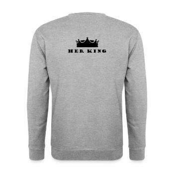 Gifts for couples Her King - Unisex Sweatshirt - salt & pepper - Back - Michal (187cm)