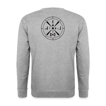 Viking Shield Teutons - Unisex Sweatshirt - salt & pepper - Back - Michal (187cm)