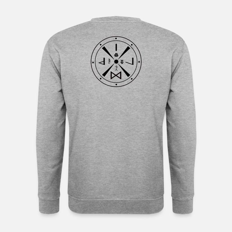 Wikinger Schild- Germanen - Unisex Pullover - Weißgrau meliert