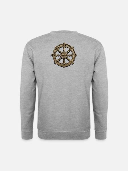 Lotus Dharma Wheel Om Mani Padme Hum - Unisex Pullover - Weißgrau meliert