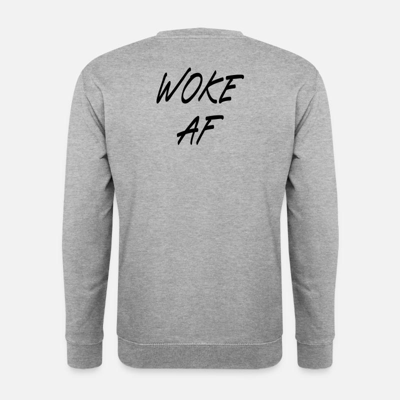 Woke AF - Unisex Pullover - Weißgrau meliert