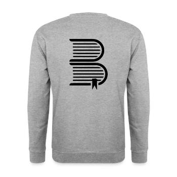 Buch - Unisex Pullover - Weißgrau meliert - Hinten - Michal (187cm)