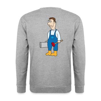 Concierges - Sweat-shirt Unisexe - gris chiné - Dos - Michal (187cm)