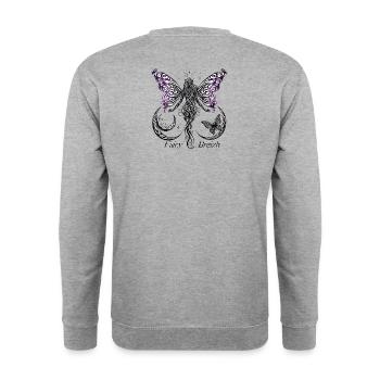 La Fée Espiègle by FairyBreizh - Sweat-shirt Unisexe - gris chiné - Dos - Michal (187cm)