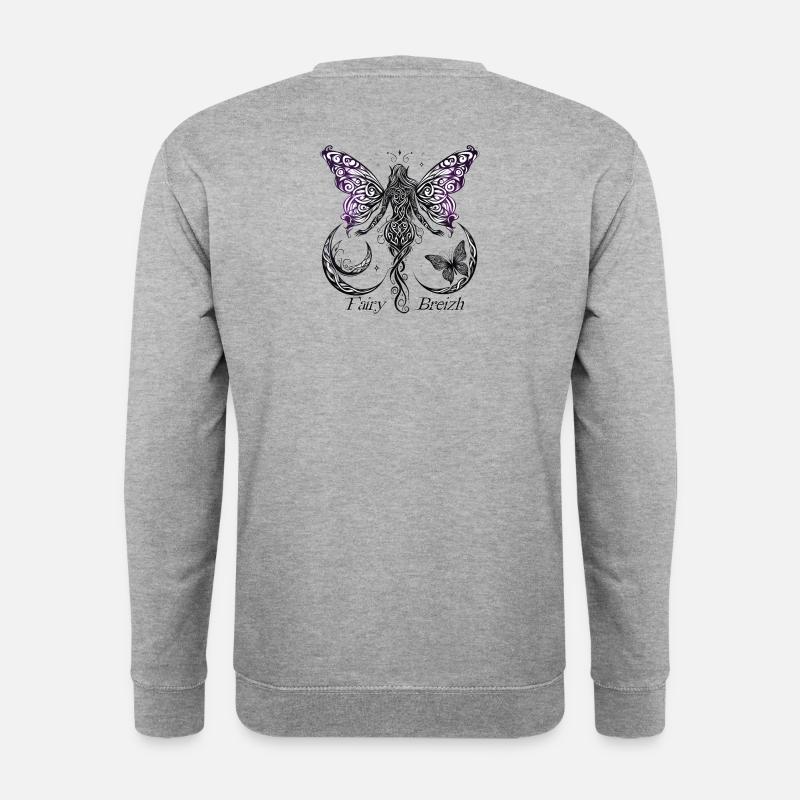 Die schelmische Fee von FairyBreizh - Unisex Pullover - Weißgrau meliert