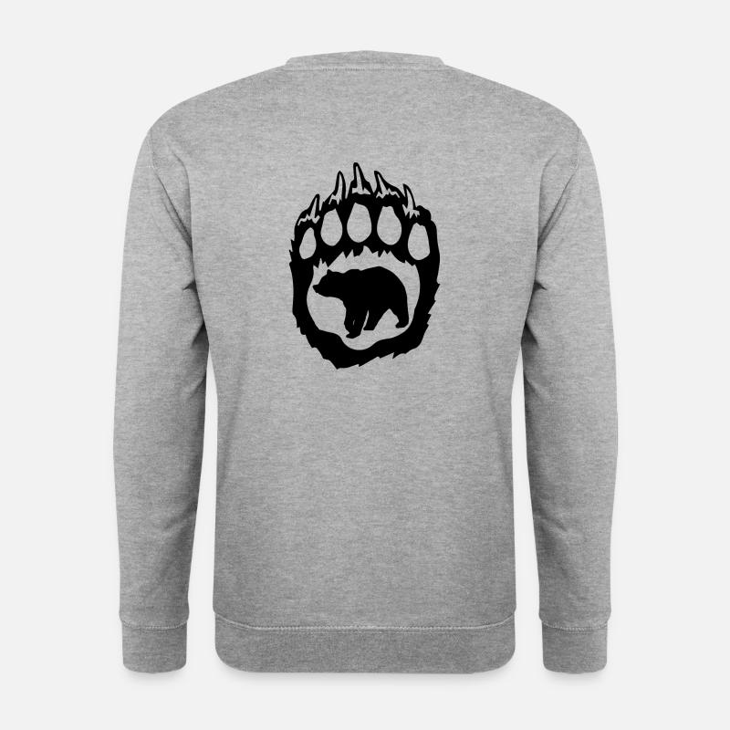 Bear Footprint - Unisex Pullover - Weißgrau meliert