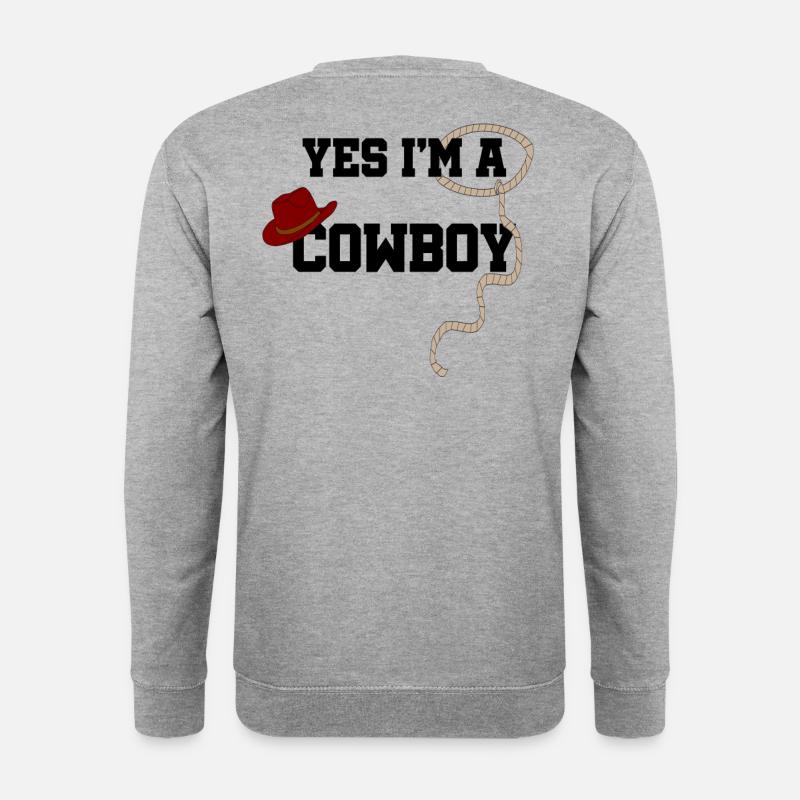 Cowboy - Unisex Pullover - Weißgrau meliert