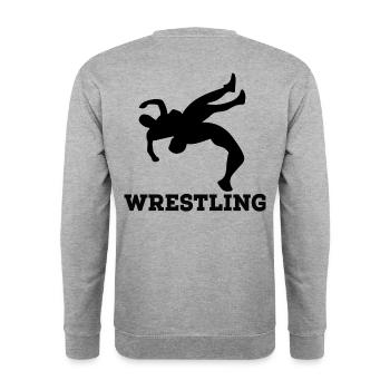 wrestling - Unisex Pullover - Weißgrau meliert - Hinten - Michal (187cm)