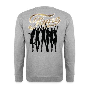 Fame party geschenke shirt - Unisex Pullover - Weißgrau meliert - Hinten - Michal (187cm)