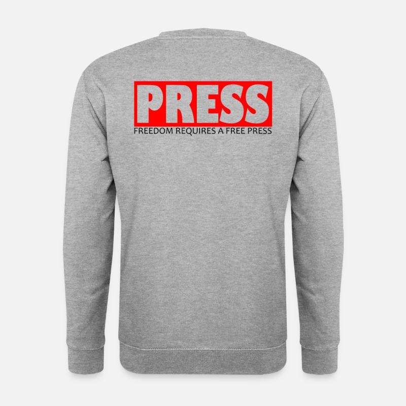 Free Press Geschenk für Journalisten und Reporter - Unisex Pullover - Weißgrau meliert