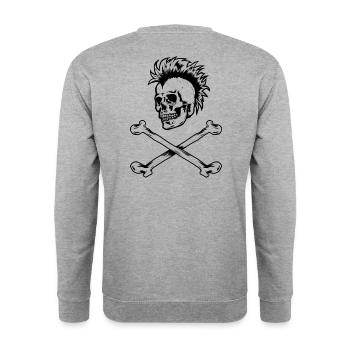 Crâne Crâne Mort Créature Dark Horror Occulte - Sweat-shirt Unisexe - gris chiné - Dos - Michal (187cm)