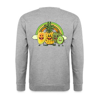 Fruit Vegan Rainbow Fruit Fruit Fantasy - Sweat-shirt Unisexe - gris chiné - Dos - Michal (187cm)