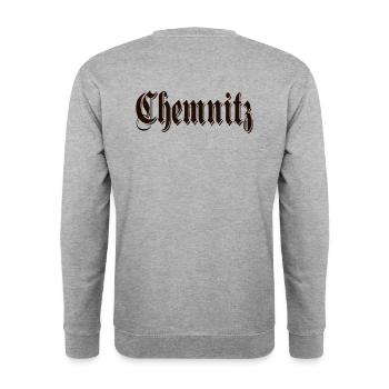 Chemnitz - Unisex Pullover - Weißgrau meliert - Hinten - Michal (187cm)