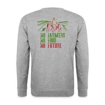 Pas d'agriculteurs Pas de nourriture Pas de futur agriculteur - Sweat-shirt Unisexe - gris chiné - Dos - Michal (187cm)