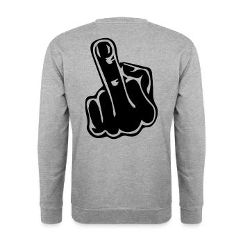 Middle finger revolution anti demo gift - Unisex Sweatshirt - salt & pepper - Back - Michal (187cm)