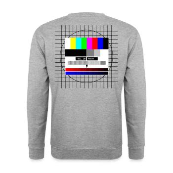 Analog TV 80s 90s Retro No signal - Unisex Sweatshirt - salt & pepper - Back - Michal (187cm)