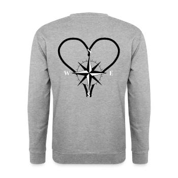 Windrose Compass Expedition Outdoor Journey Direction - Unisex Sweatshirt - salt & pepper - Back - Michal (187cm)
