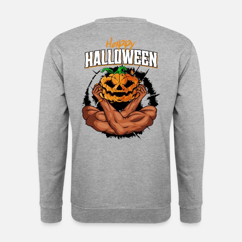 Happy Halloween - Unisex Pullover - Weißgrau meliert