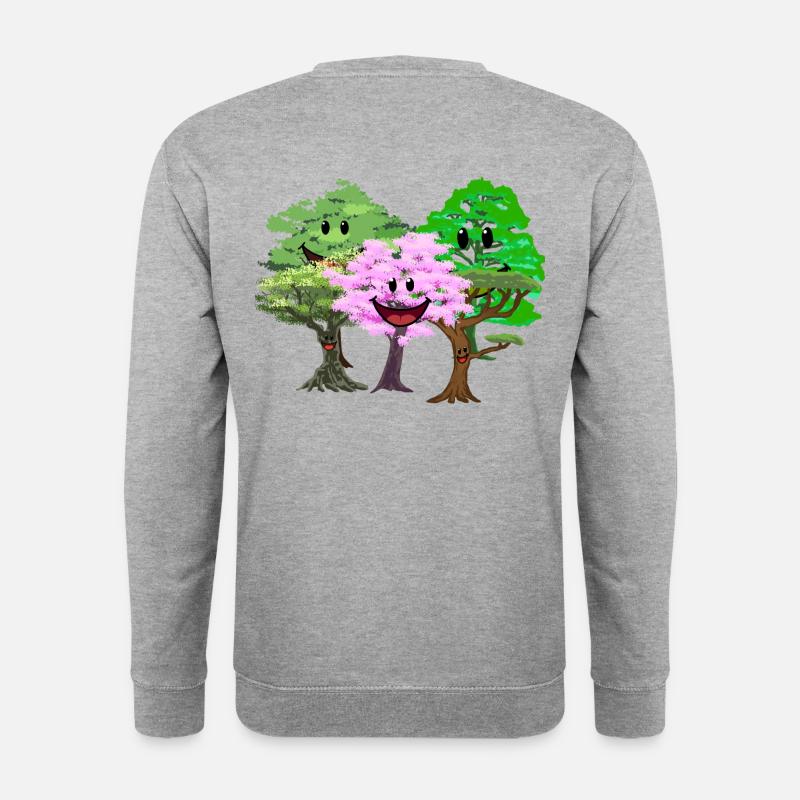 Wald Wälder Bäume Baum Ökologie Nachhaltig Klima - Unisex Pullover - Weißgrau meliert