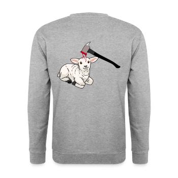 Animal welfare Sheep Easter Lamb Meat consumption - Unisex Sweatshirt - salt & pepper - Back - Michal (187cm)
